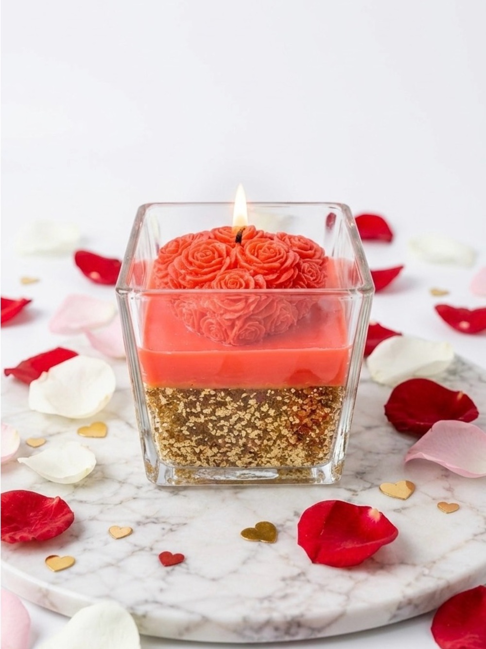 Hand-Poured Gardenia Heart 🌹 ❤️